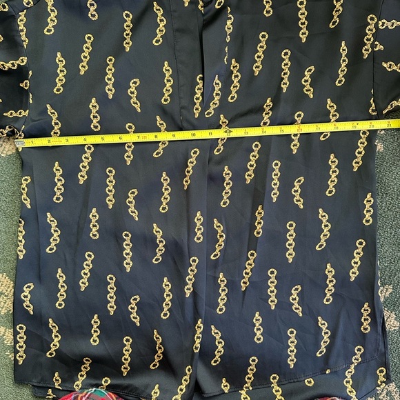 Zara Black and Gold Chain Pattern women Shirt size small - Picture 5 of 6